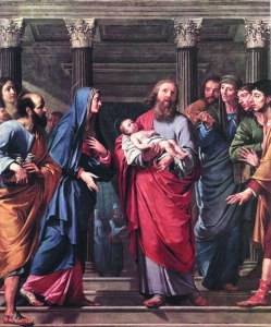 Philippe de Champaigne, Ofiarowanie w Świątyni, olej na płótnie, 1648 Królewskie Muzeum Sztuk Pięknych, Bruksela